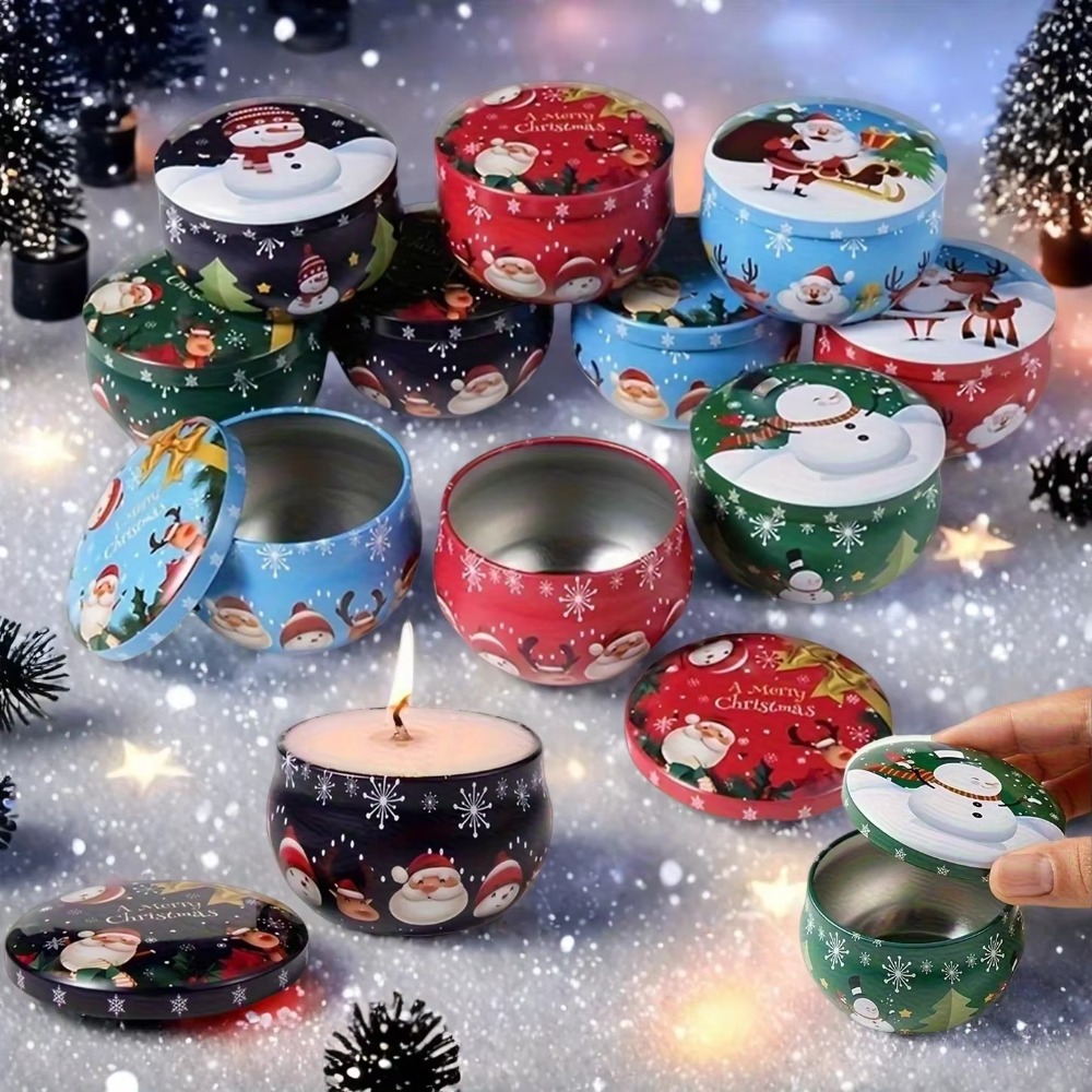 Candle Making Jars - 10 Pcs Festive Christmas Candle Jars