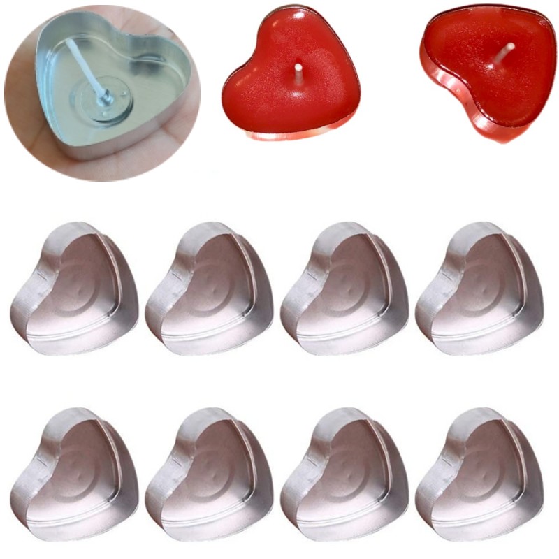 100 Sets Heart shaped Empty Al - Candle Making Jars 评论和价格