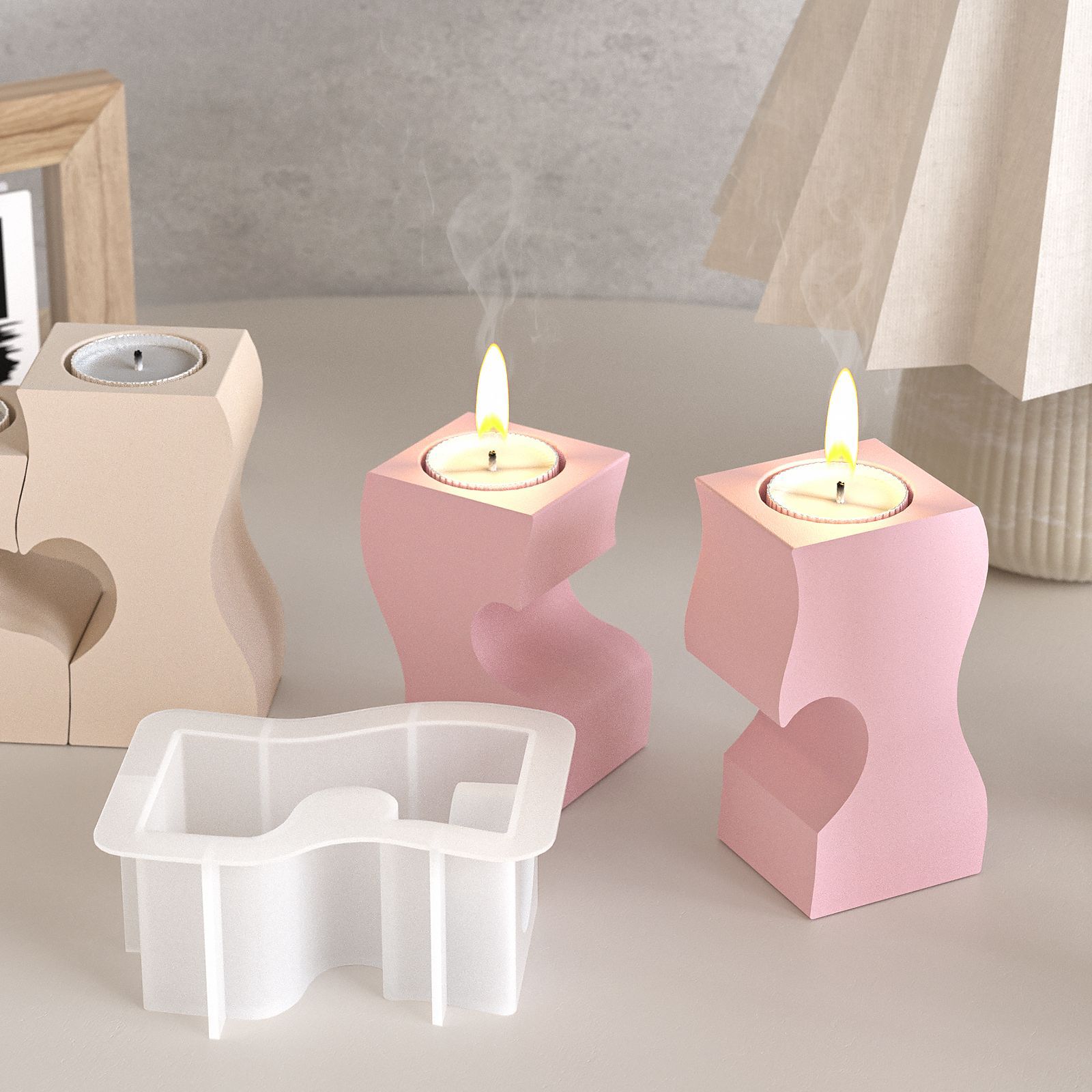 S Heart Candlestick Silicone M - Candle Making Ideas 评论和价格