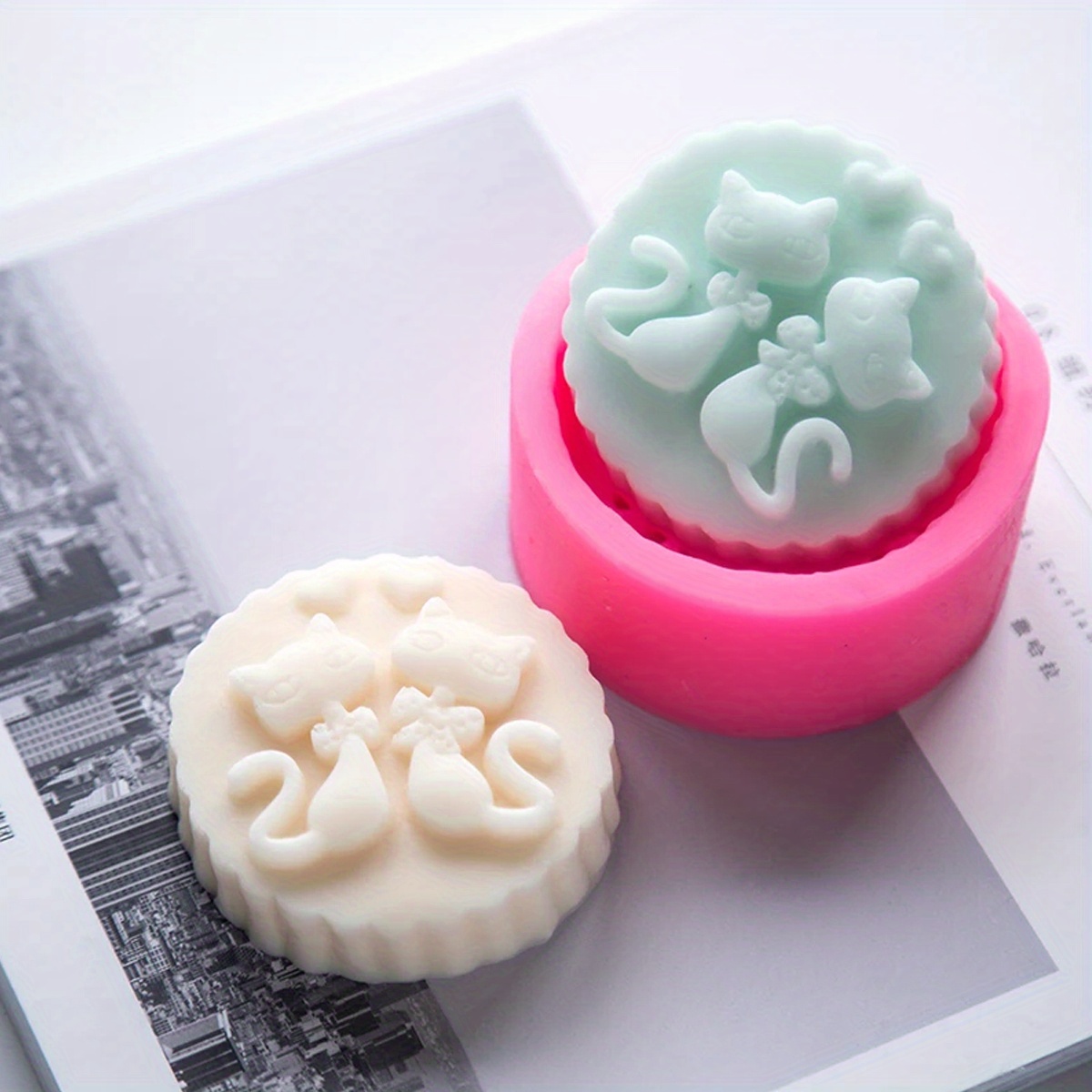 1-Piece Silicone Cat Soap Mold - Candle Making Wax Melter 评论和价格