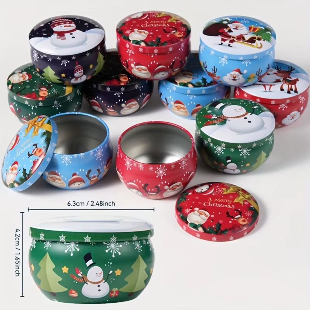 10 Pcs Festive Christmas Candl - Candle Making Jars 评论和价格