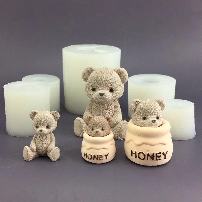 Cute Bear Honey Jar Silicone C - Candle Making Jars 评论和价格