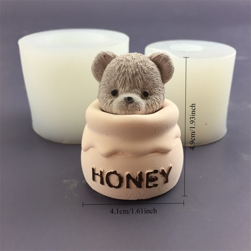 Cute Bear Honey Jar Silicone C - Candle Making Jars 评论和价格